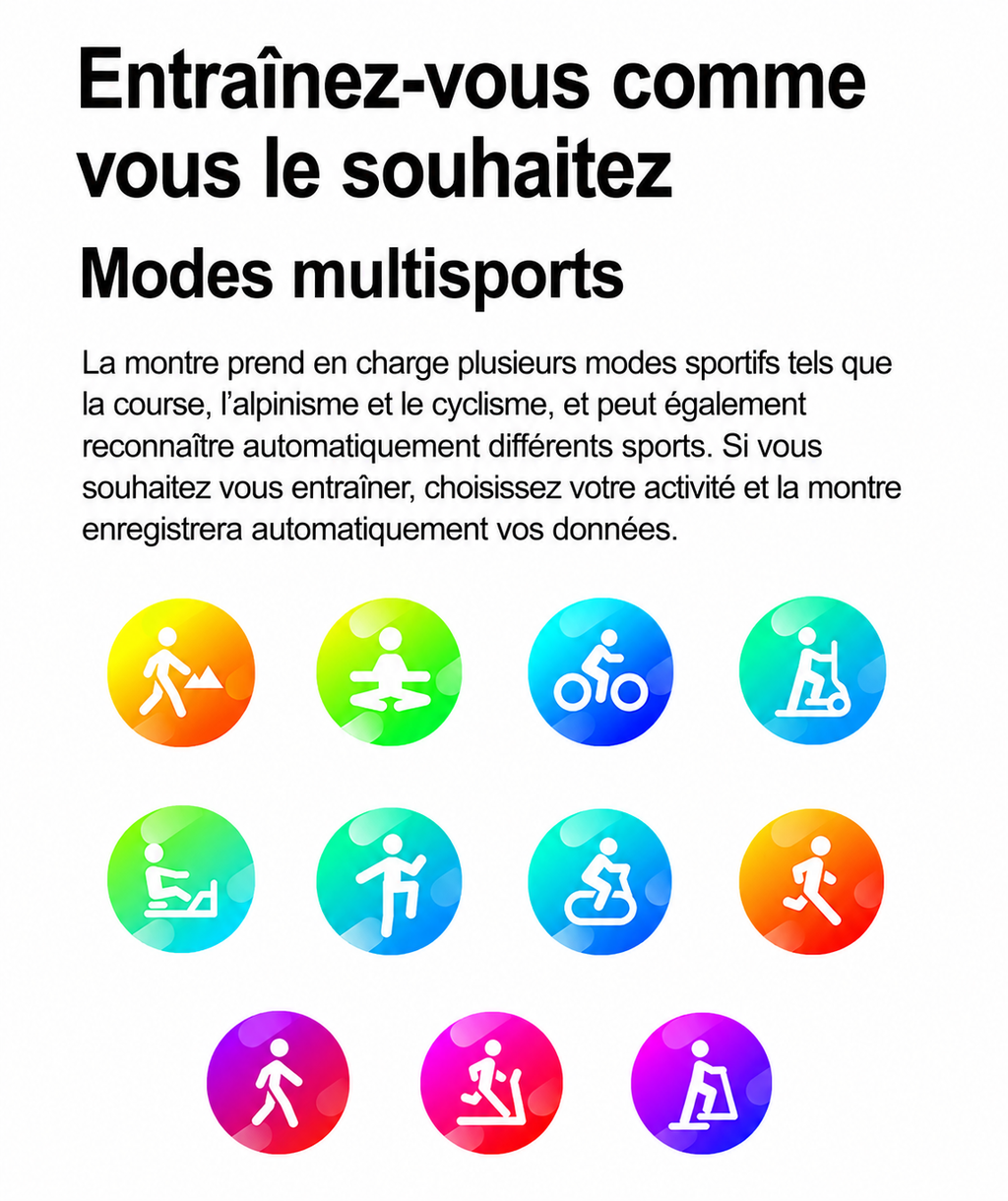 Montre Connectée Santé Premium IA – ECG, Température, Oxygène Sanguin & Analyse Complète