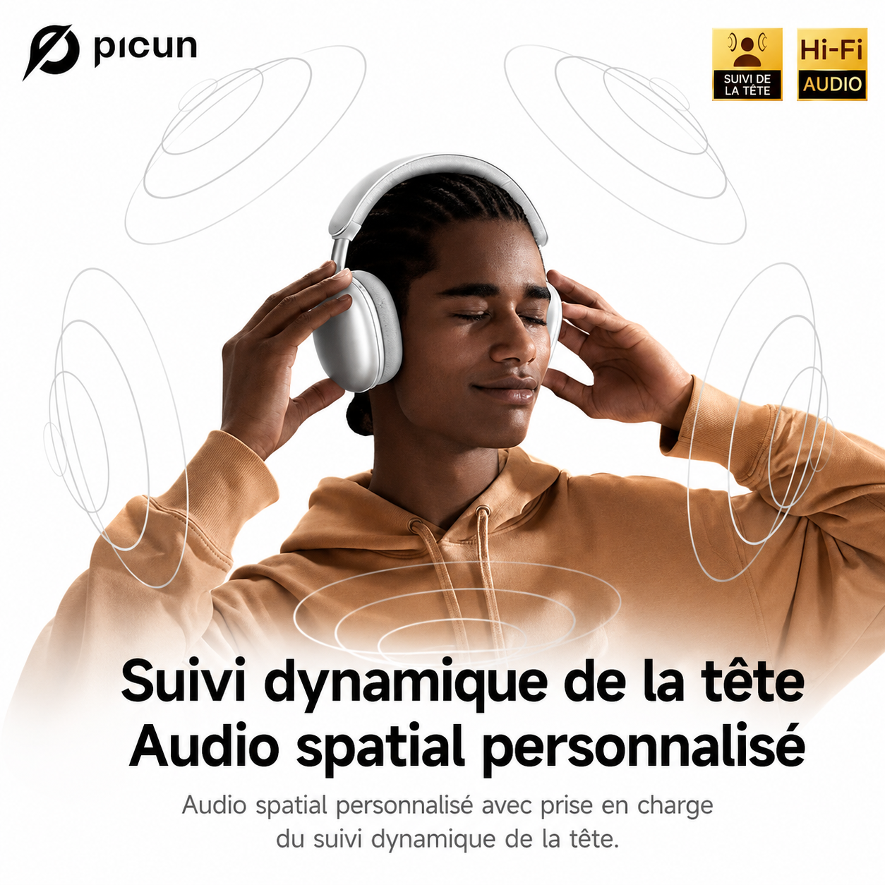 Picun F8 MAX ANC – Casque Bluetooth 6.0 Hi-Fi avec Réduction de Bruit Active 59 dB