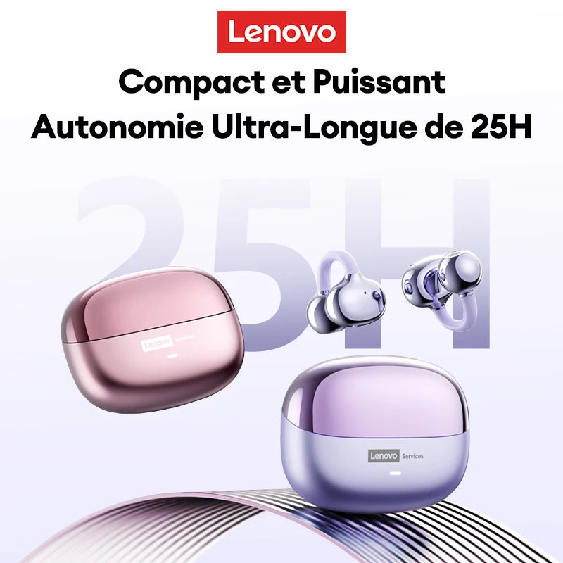 Écouteurs Bluetooth Lenovo LE302 OWS – Confort Ouvert, Son Spatial 9D & Bluetooth 6.0