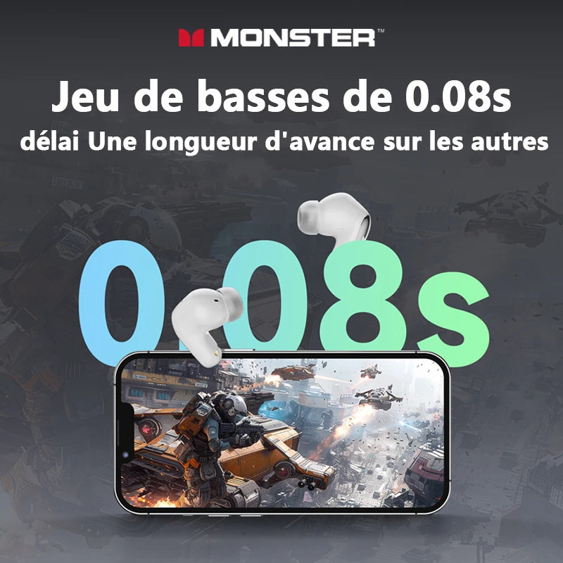Écouteurs Sans Fil Bluetooth 5.4 MONSTER Maxstar MQT52